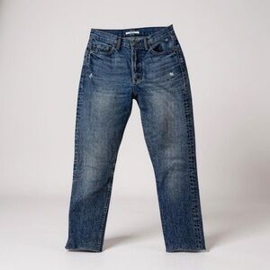 GRLFRND High Rise Straight Leg Jeans